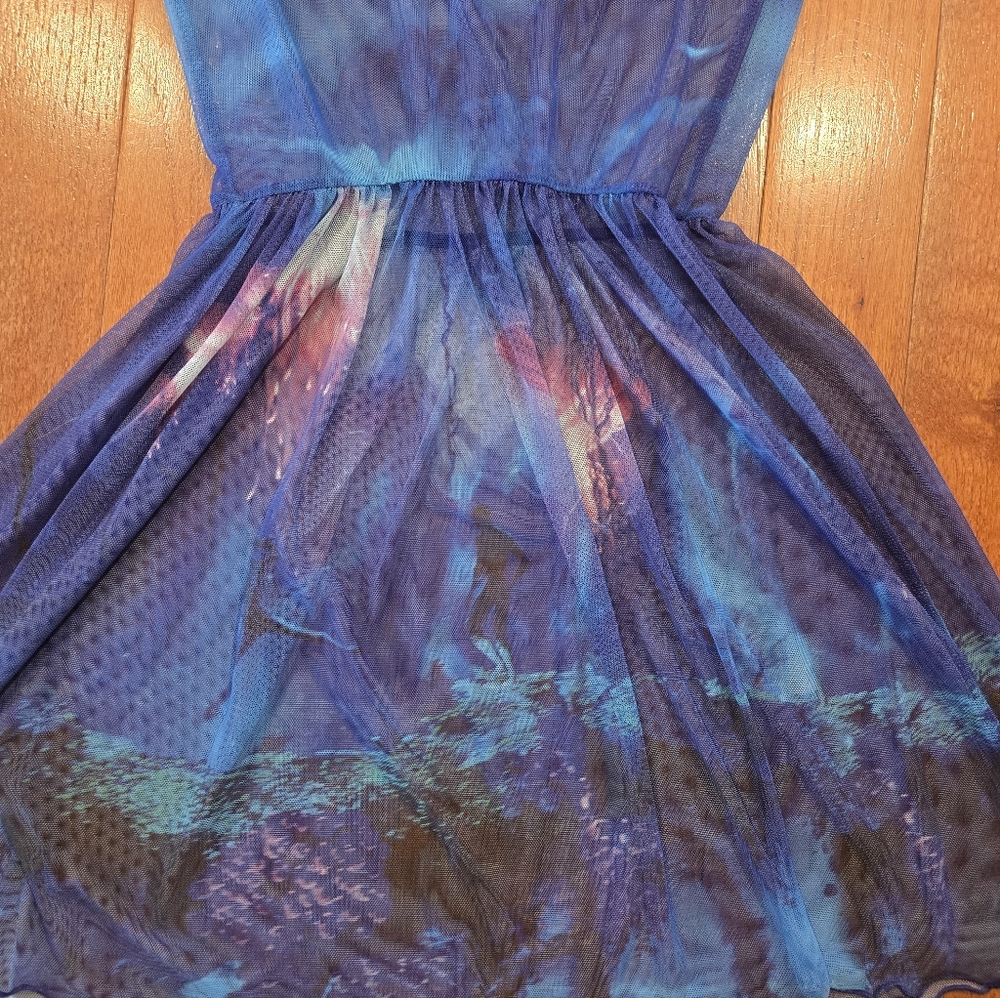 Avatar Blue Mesh Fit-and-Flare Dress - Picture 4 of 4